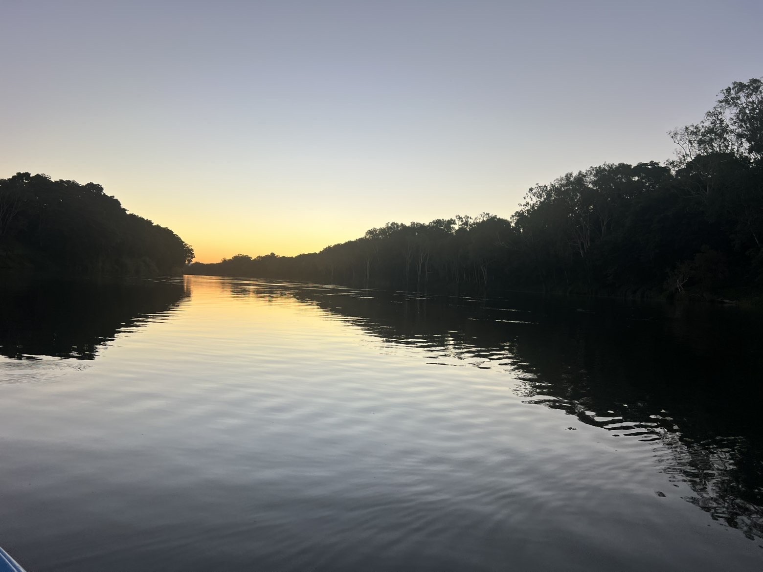 Golden light on the river